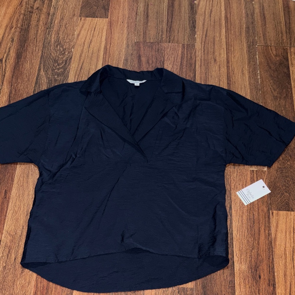 Elegant Navy Blue Women's Top
